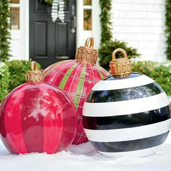 60CM Коледа надуваеми украсени топки Коледни сфери Открит PVC коледна украса играчка топка Navidad дърво декорации