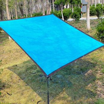 Reniforcing граница 8pins Blue Shade Net Външна UV защита Сгъваема криптирана дворна тераса Слънчев подслон Shade Net