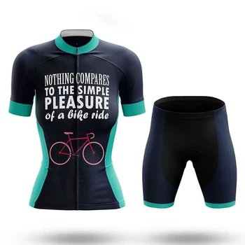 Simple Pleasure Summer Cycling Jersey Short Set Wear Gel Breathable Pad MTB Clothes Kits Bike Clothing Road Suit