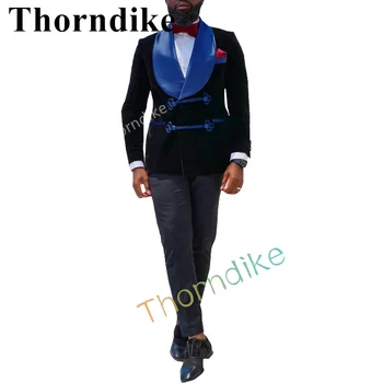 Thorndike Shalw Lapel Groom Tuxedos Нов мъжки костюм Smolking Noivo Terno Slim Fit Easculino Вечерни костюми за мъжки сватбен бал