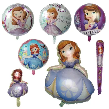 Голям карикатура Принцеса София фолио балони рожден ден парти сватбена декорация хелий балон София момиче Честит рожден ден подарък