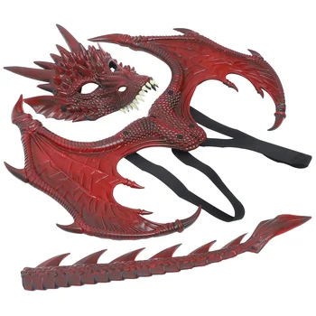 1 комплект детски дракон костюм динозавър опашка маска крило комплект Хелоуин косплей костюм