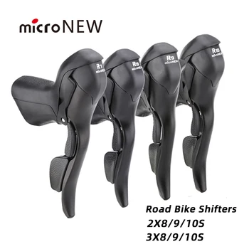 microNEW Превключватели за пътни велосипеди 3x7 3x8 3x9 3x10 Скоростен спирачен лост Велосипед 2x7 2x8 2x9 2x10 Speed Derailleur