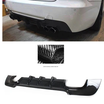 Carbon Fiber Car заден дифузьор броня Lip Quad изпускателна предпазител плоча сплитер съвет за BMW E92 E93 325i M Sport 2007-2013
