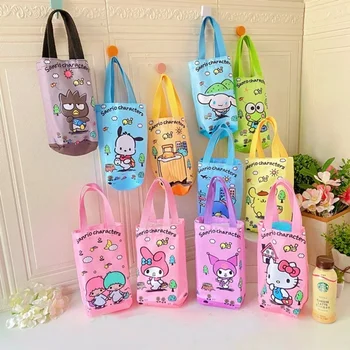 Kawaii Gudetama Little Twin Star държач за бутилка за вода Kuromi Hello Kitty открит чадър мляко чай ръка съхранение чанта аниме чаша чанта