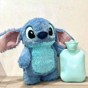 Disney Turo Stitch плюшена бутилка за топла вода зимно аниме Дамски НачалоВода пълнене Hand Warmer HolidayПодарък за приятелка Коледа
