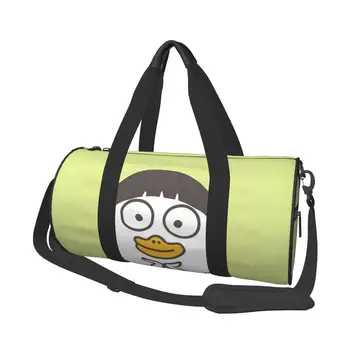 Сладък анимационни герои Фитнес чанта Малка глупава патица Уикенд спортни чанти Голям дизайн за пътуване чанта Ретро фитнес чанта за двойка