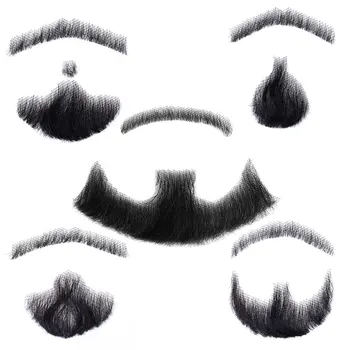 Wigundle 100% човешка фалшива брада перука симулация фалшива брада невидима реалистична телевизия грим брада подпори мъже брадати човешки беа