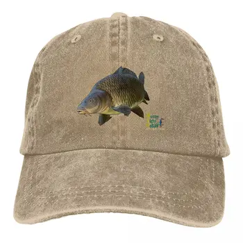 Лятна шапка Сенник Обикновен шаран Хип-хоп капачки Шаран риболов Fisher Каубойска шапка Връхни шапки