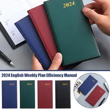 Програма 2024 Плановик бележник дневник либрета дневник Cuadernos до 2024 списък бележка седмичен плановик бележник A6 канцеларски материали Do Bo T8Y8