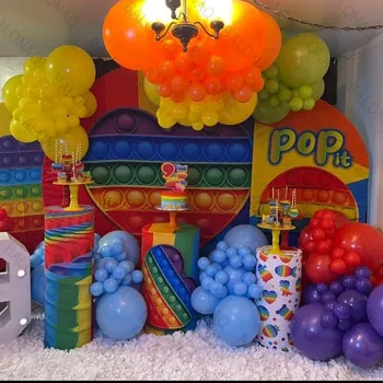 1set Цветни градивни блокове Балони Детски играчки Тематични парти консумативи Балон за момче и момиче Рожден ден Декор